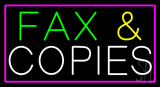 Fax And Copies Pink Border Animated Neon Sign