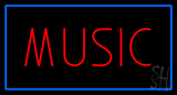 Red Music Blue Rectangle Neon Sign