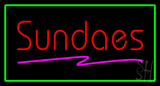 Red Sundaes With Green Border Neon Sign