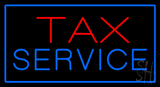Tax Service Blue Border Animated Neon Sign