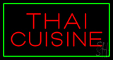 Red Thai Cuisine Rectangle Green Neon Sign