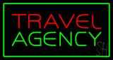 Travel Agency Green Rectangle Neon Sign
