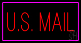 Us Mail Rectangle Purple Neon Sign