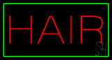 Red Hair With Green Border Neon Sign