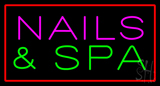Pink Nails And Spa With Red Border Neon Sign