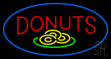 Donut Red And Logo Oval Blue Neon Sign