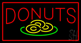 Donut Red And Logo Rectangle Red Neon Sign