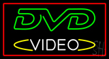 Dvd Video Rectangle Red Neon Sign