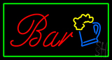 Bar Rectangle Green Neon Sign