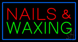 Red Nails And Waxing Green With Blue Border Neon Sign
