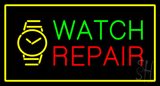 Watch Repair With Logo Yellow Border Neon Sign