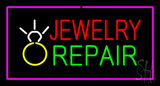 Jewelry Repair Rectangle Purple Neon Sign