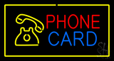 Phone Card With Yellow Border Neon Sign