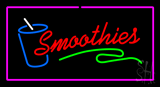 Smoothies With Pink Border Animated Neon Sign