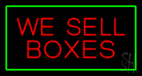 We Sell Boxes Rectangle Green Neon Sign