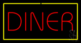 Diner Rectangle Yellow Neon Sign