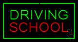 Driving School Green Rectangle Neon Sign