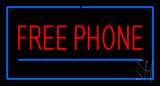 Red Free Phone With Blue Border Neon Sign