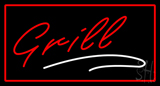 Grill Red Border Neon Sign