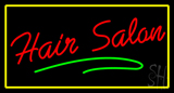 Hair Salon Rectangle Yellow Neon Sign