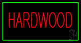 Hardwood Rectangle Green Neon Sign