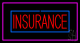 Red Insurance Blue And Pink Border Neon Sign