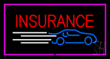 Insurance Car Logo Pink Border Neon Sign