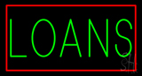 Green Loans With Red Border Neon Sign