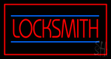 Locksmith Rectangle Red Neon Sign