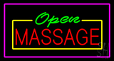 Open Massage Rectangle Pink Neon Sign