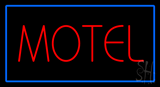 Motel With Flashing Blue Border Neon Sign