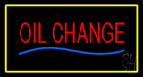 Oil Change Yellow Rectangle Neon Sign