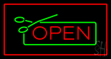 Open Rectangle Red Neon Sign