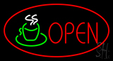 Open Oval Red Neon Sign