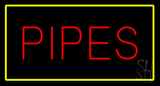 Red Pipes Yellow Border Neon Sign