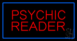 Psychic Reader Blue Rectangle Neon Sign