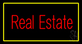 Red Real Estate Yellow Border Neon Sign