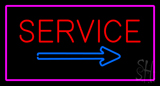 Service Blue Arrow With Pink Border Neon Sign