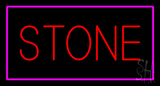 Stone Rectangle Purple Neon Sign