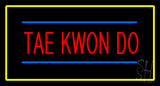 Tae Kwon Do Rectangle Yellow Neon Sign
