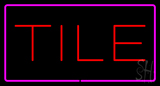Tile Rectangle Purple Neon Sign