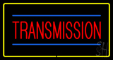 Red Transmission Yellow Rectangle Neon Sign