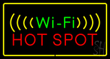 Wifi Hot Spot With Yellow Border Neon Sign