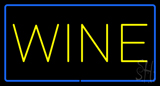 Wine Rectangle Blue Neon Sign