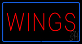 Wings Blue Border Neon Sign