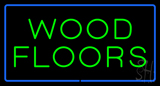 Wood Floors Rectangle Blue Neon Sign
