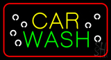 Car Wash Red Border Neon Sign