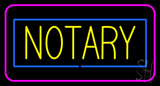 Yellow Notary Blue Pink Border Neon Sign