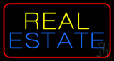 Real Estate Red Border Neon Sign