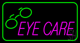 Pink Eye Care Logo Green Border Neon Sign